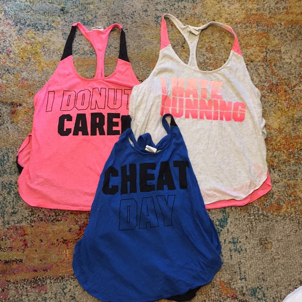 Bundle of 3 VS PINK workout tops size: Medium